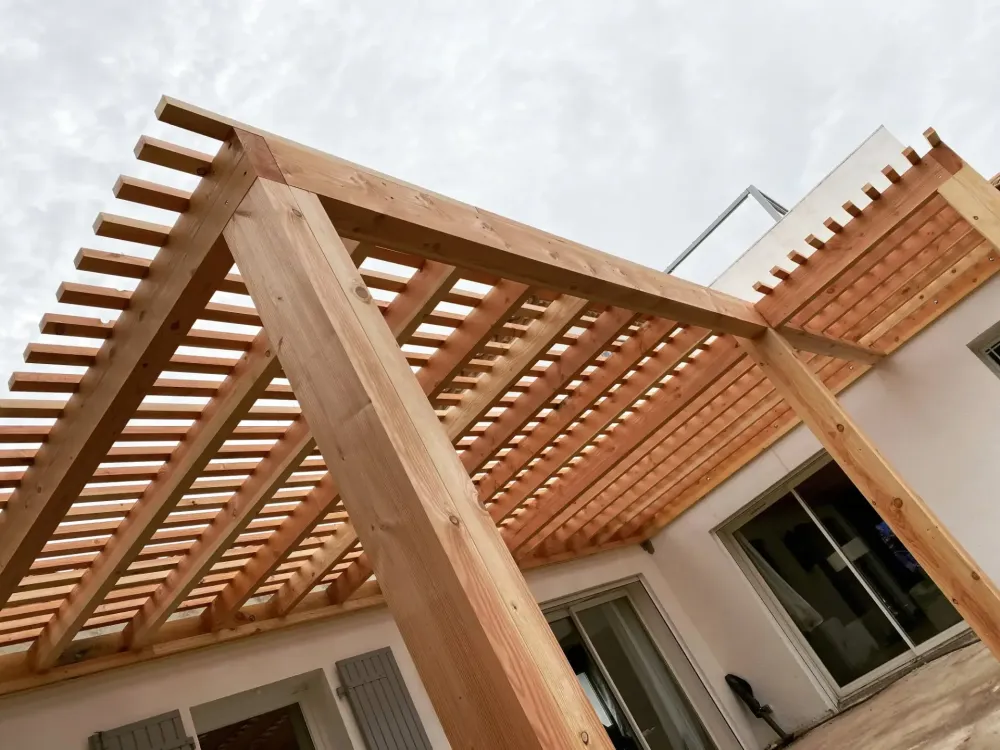 Pergola en Douglas naturel massif (2)